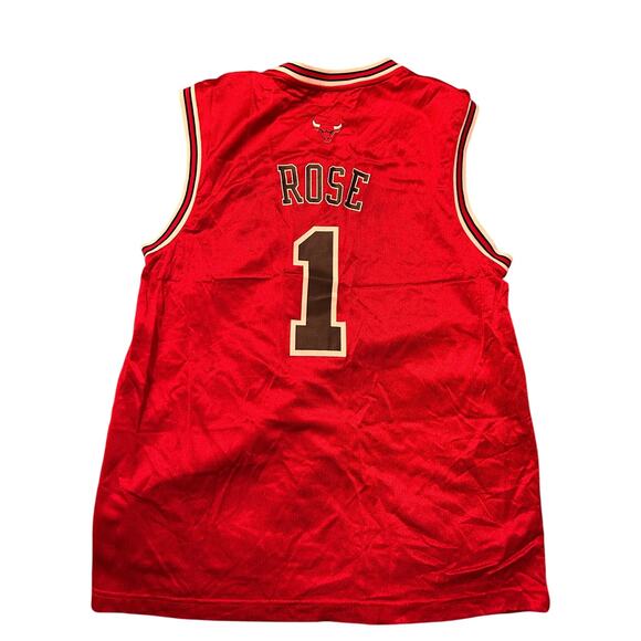 NWOT Adidas Chicago Bulls Derrick Rose Chicago Bulls Basketball Jersey Red Black - Picture 2 of 7